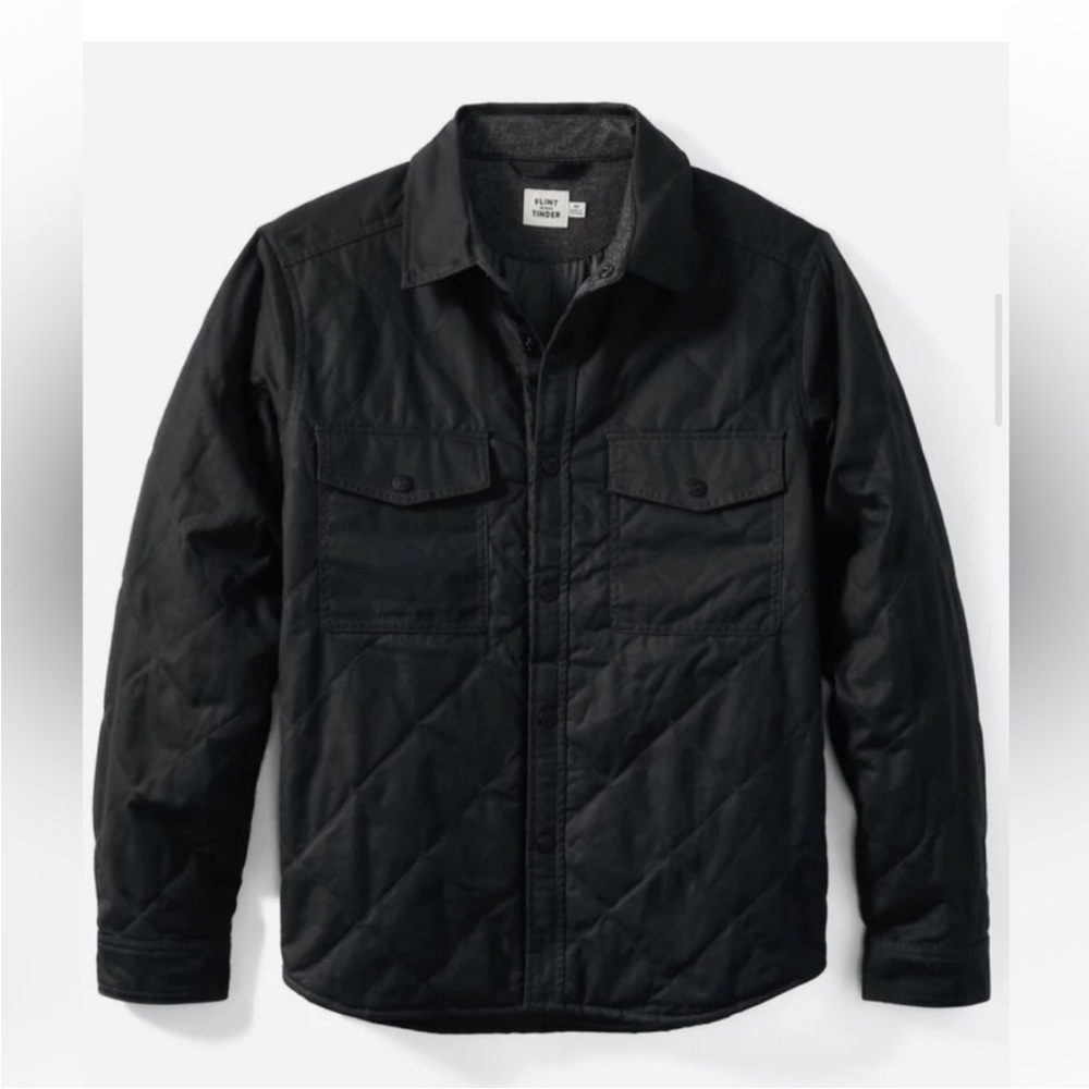 flint & tinder Men’s Waxed  Quilted Shirt Jacket NWT